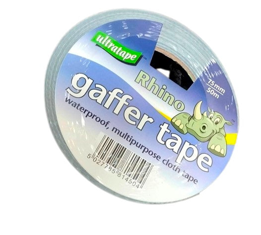 RHINO CLOTH GAFFER TAPE SILVER 75MM X 50M. 00437550SLRH \\\KD26891