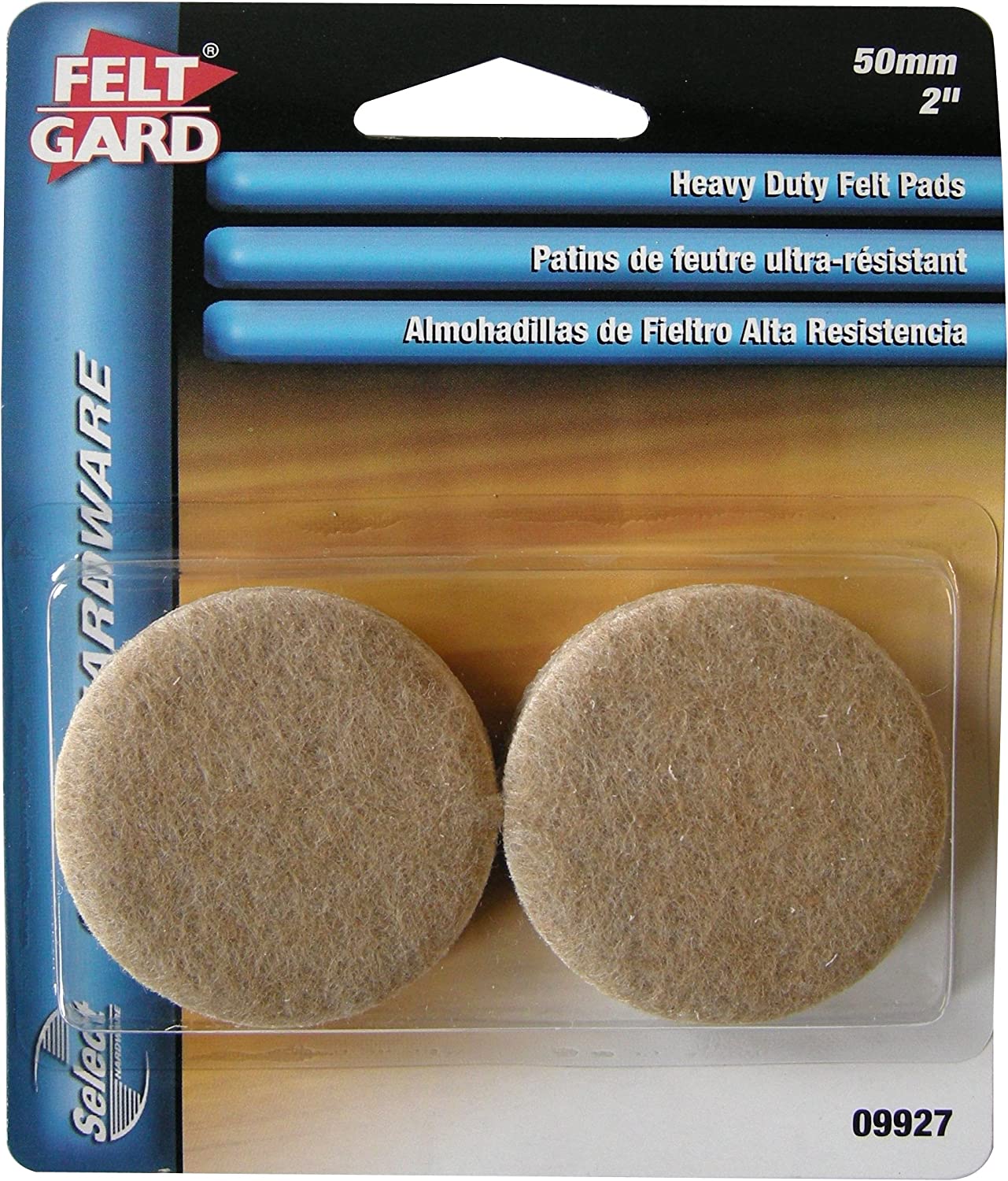 FELT GARD ROUND FURNITURE FLOOR PROTECTION PADS 50MM / 2 INCH 4/PK. SH09927 \\\KD26892