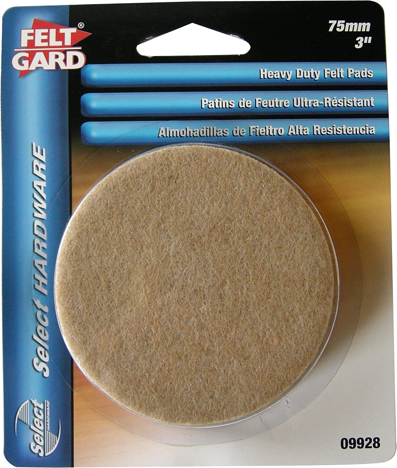 FELT GARD ROUND FURNITURE FLOOR PROTECTION PADS 75MM / 3 INCH 3/PK. SH09928 \\\KD26893