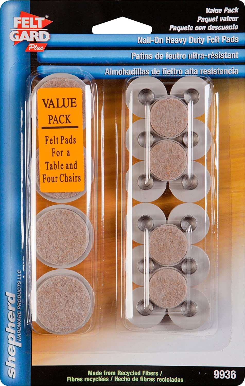 FELT GARD ASSORTED NAIL ON HEAVY DUTY FELT PADS 20/PK. SH9936 \\\KD26895