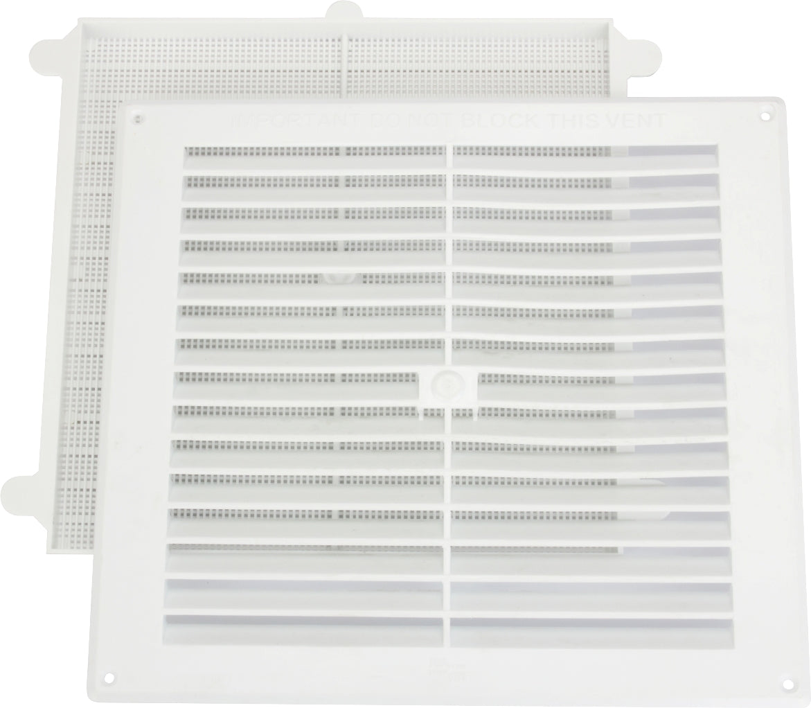 MAP PLASTIC LOUVRE VENT WITH REMOVABLE FLY SCREEN 9 INCH X 9 INCH. SH919-02 \\\KD26913