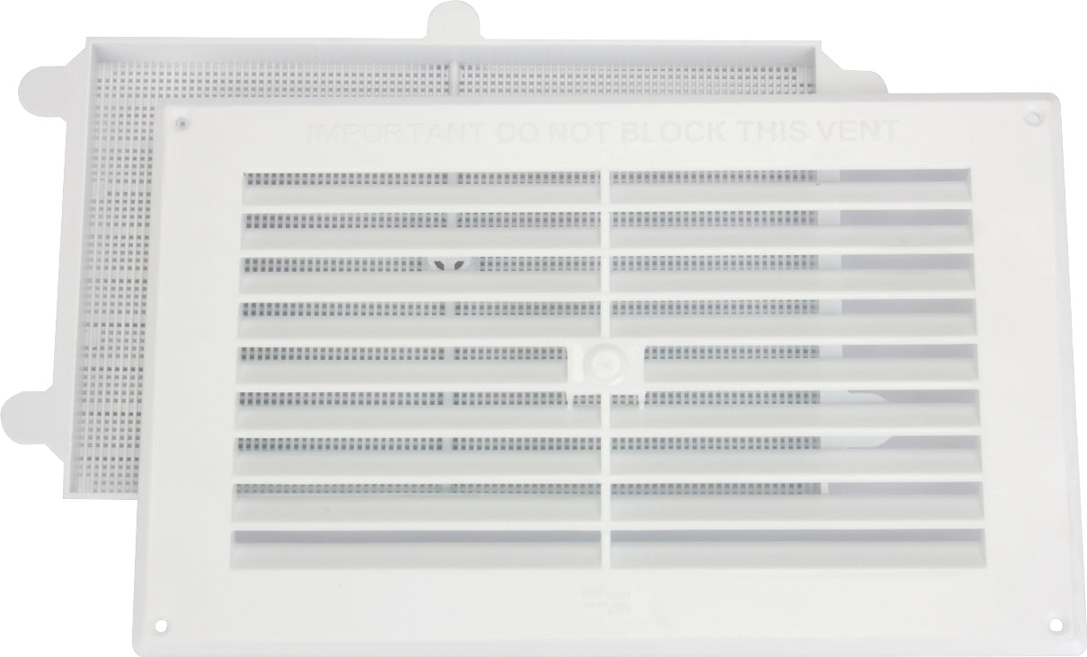 MAP PLASTIC LOUVRE VENT WITH REMOVABLE FLY SCREEN 9 INCH X 6 INCH. SH916-02 \\\KD26914
