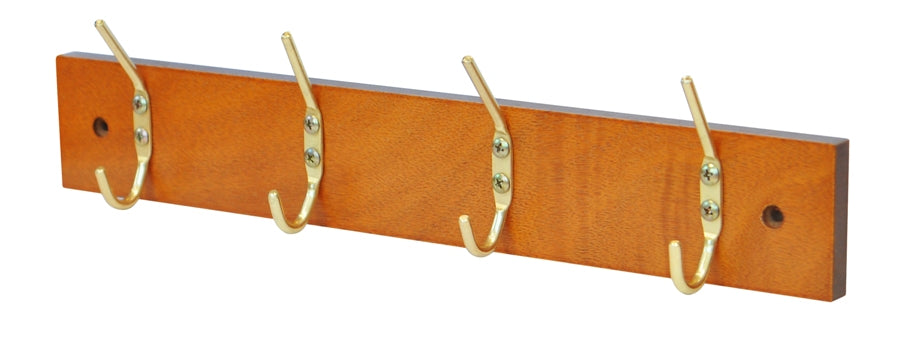 HEADBOURNE WALL MOUNTED WOOD COAT HOOK RACK 4 HOOKS - PINE. SHHR2200L \\\KD26934