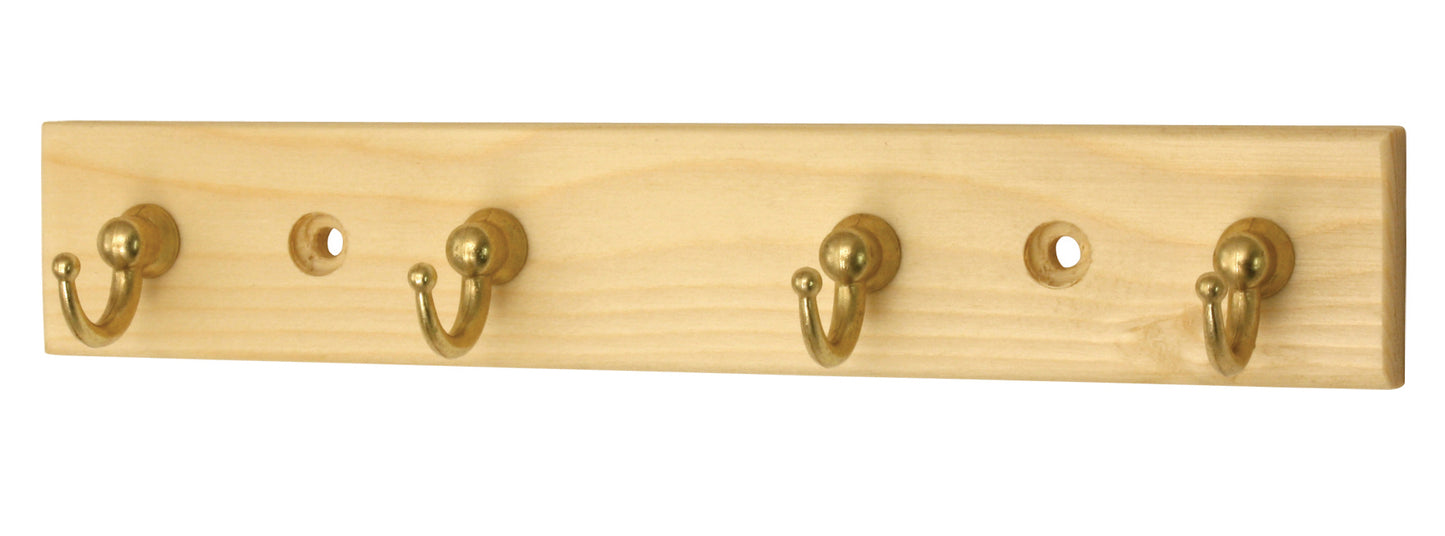 HEADBOURNE WALL MOUNTED CUP HOOK RACK 4 HOOKS - PINE. SHHR2204L \\\KD26935