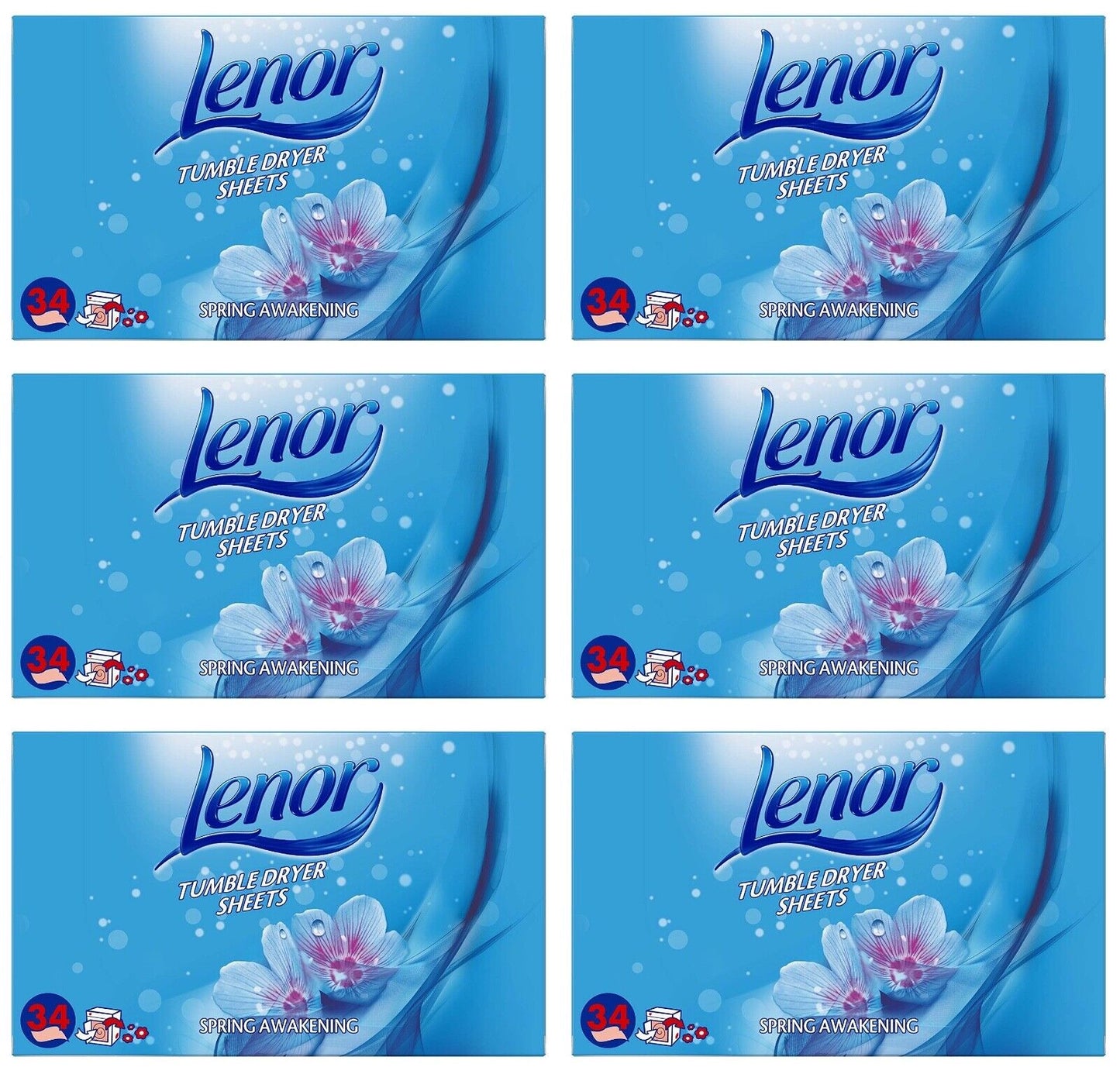 LENOR TUMBLE DRYER SHEETS SPRING AWAKENING 34 SHEETS 6/PK. R000550 \\\KD26954