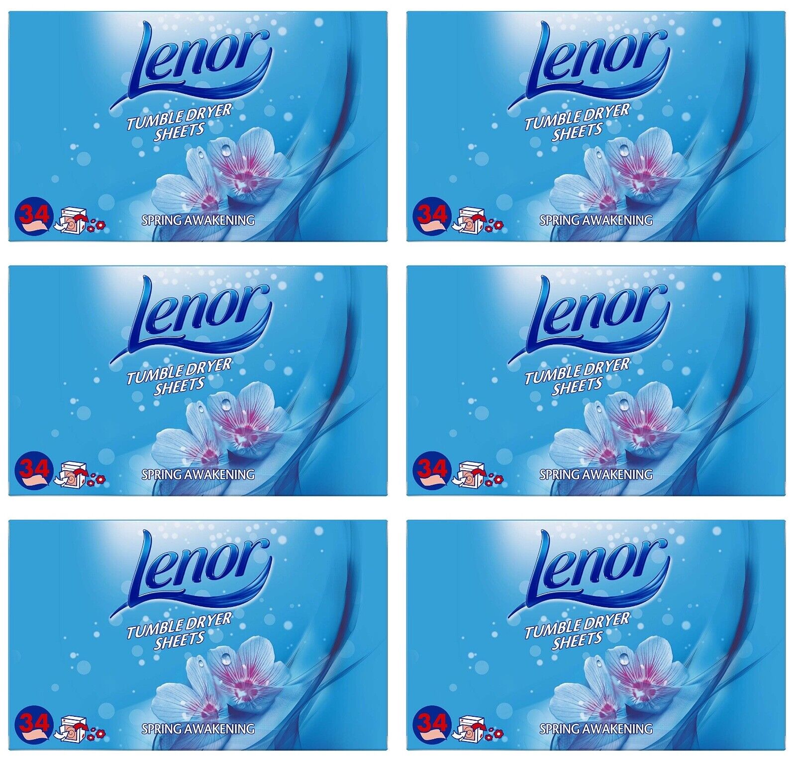 LENOR TUMBLE DRYER SHEETS SPRING AWAKENING 34 SHEETS 6/PK. R000550 \\\KD26954