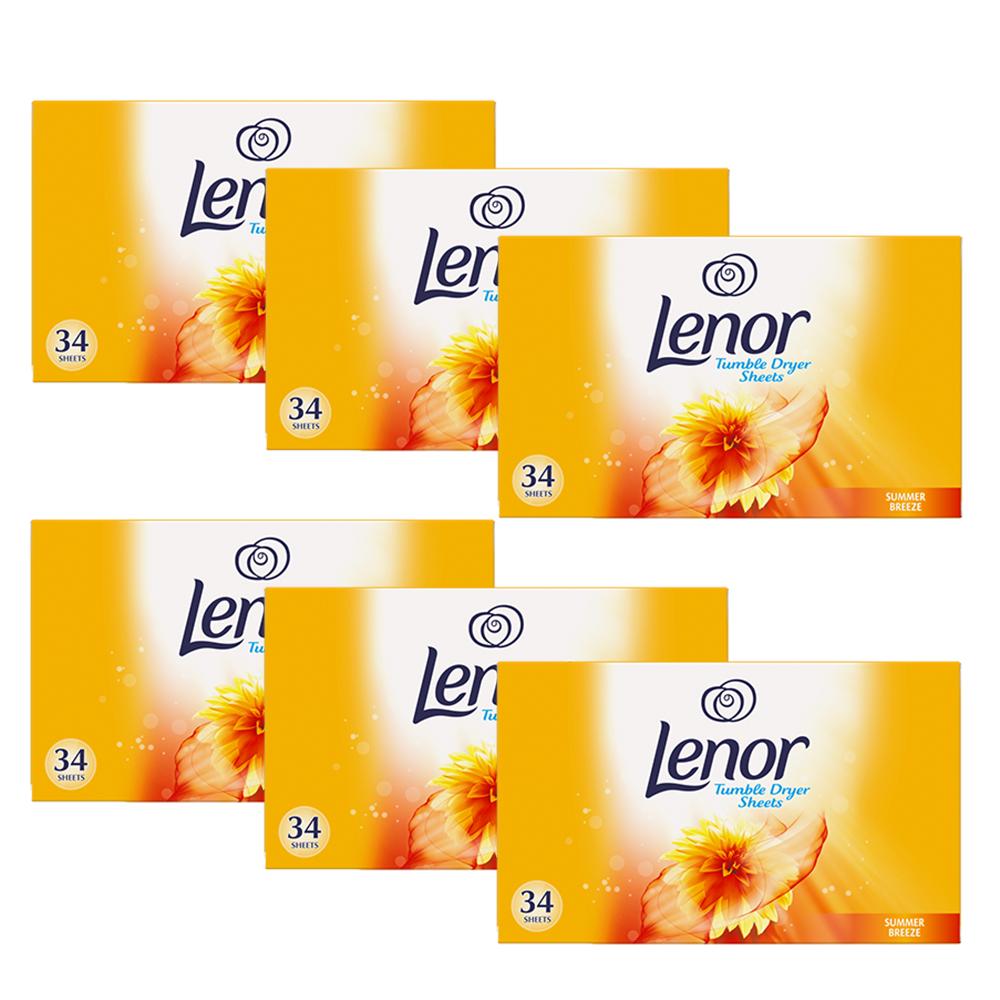 LENOR TUMBLE DRYER SHEETS SUMMER BREEZE 34 SHEETS 6/PK. R000009 \\\KD26955