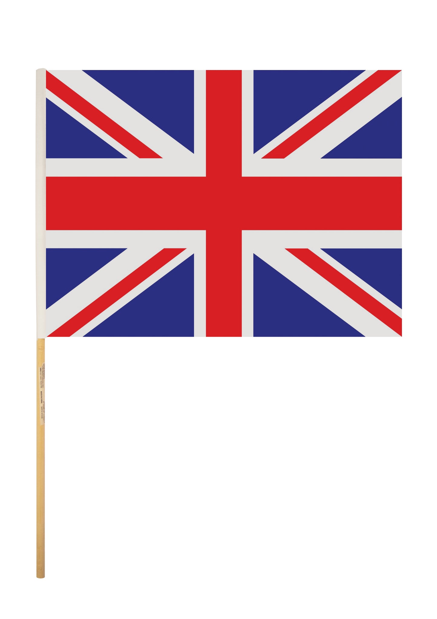 UNION JACK RAYON HAND FLAG WITH WOODEN STICKS 45 X 30CM 12/PK. F77062 \\\KD27040