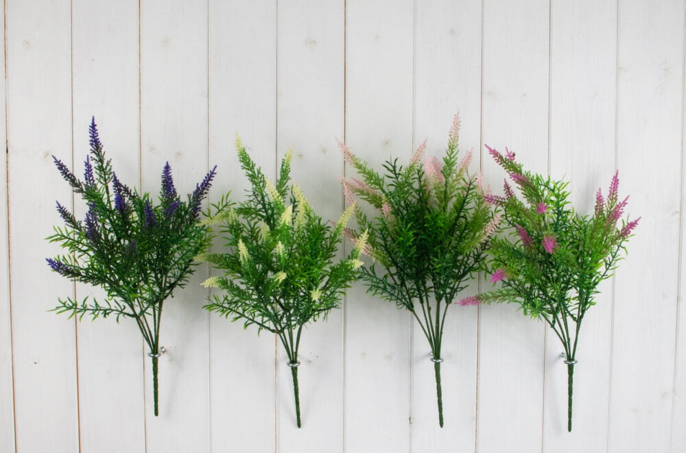 ASSORTED COLOUR ARTIFICIAL / FAUX FLOWER HEATHER BUSH. FL13053 \\\KD27078