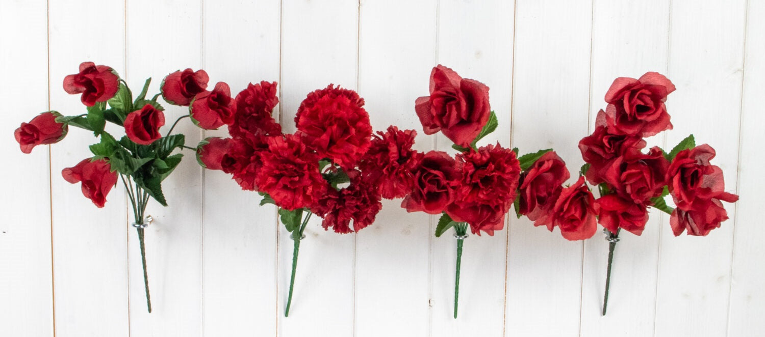 ASSORTED COLOUR ARTIFICIAL / FAUX FLOWER RED BUSH. FL13086 \\\KD27080