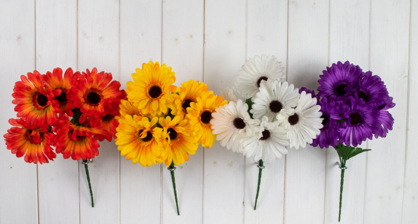 ASSORTED COLOUR ARTIFICIAL / FAUX FLOWER GERBERA BUSH. FL13102 \\\KD27082