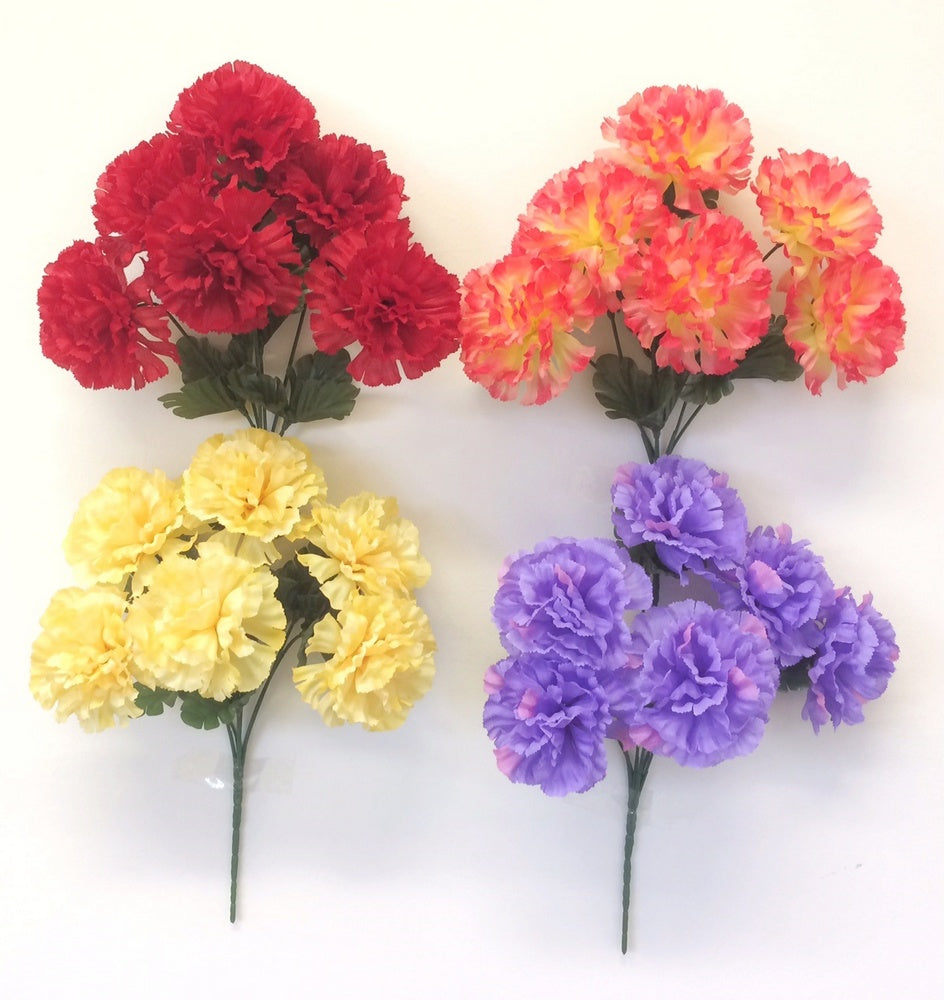 ASSORTED COLOUR ARTIFICIAL / FAUX FLOWER CARNATION BUSH. FL13177 \\\KD27087