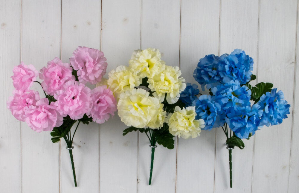 ASSORTED COLOUR ARTIFICIAL / FAUX FLOWER CARNATION BUSH. FL13066 \\\KD27089