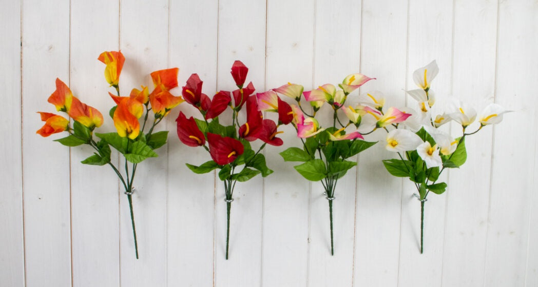 ASSORTED COLOUR ARTIFICIAL / FAUX FLOWER CALLA LILY BUSH. FL13313 \\\KD27094