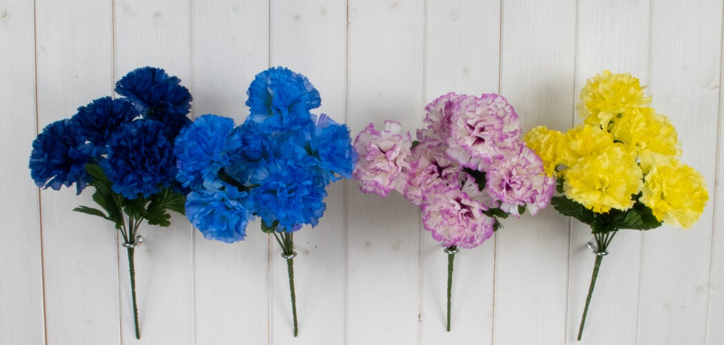ASSORTED COLOUR ARTIFICIAL / FAUX FLOWER CARNATION BUSH. FL13342 \\\KD27097