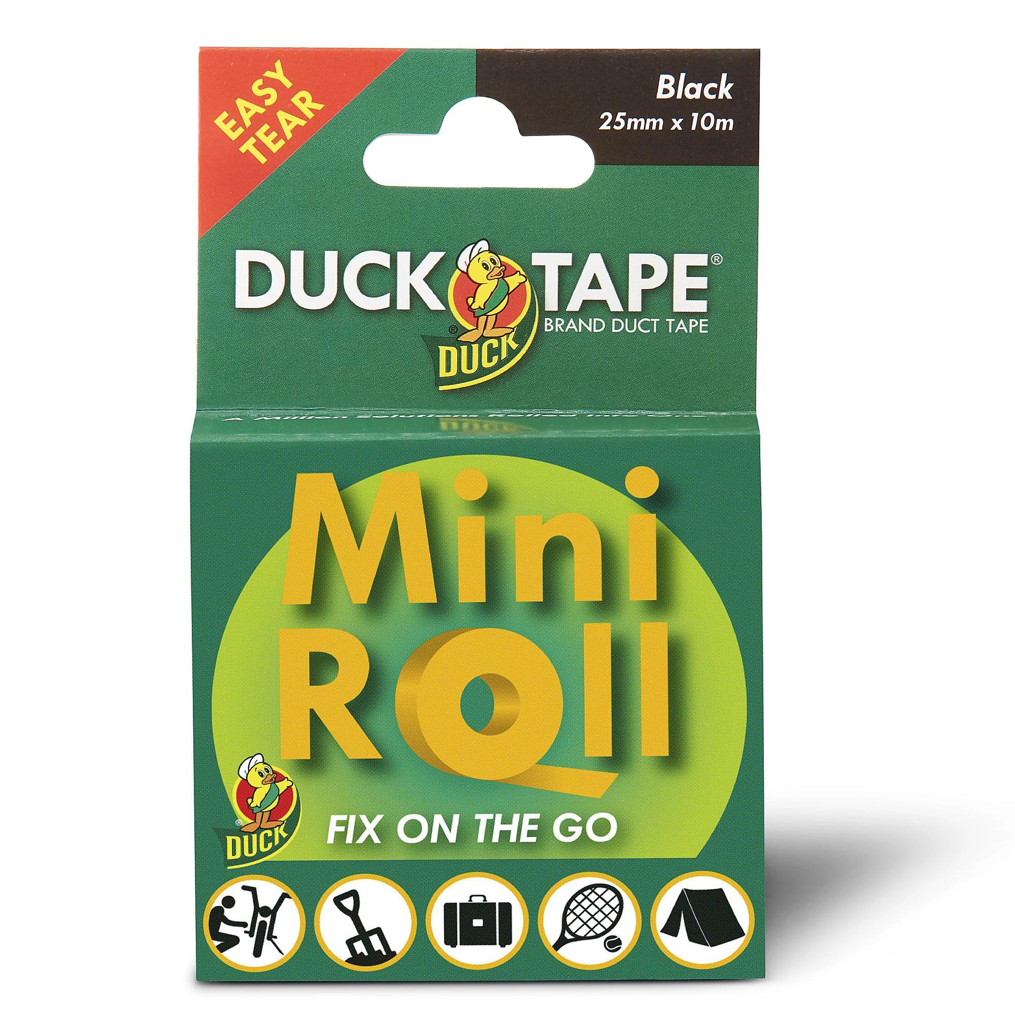 DUCK TAPE MINI ROLL 25MM X 10M - BLACK. 260181 / 027169 \\\KD27141