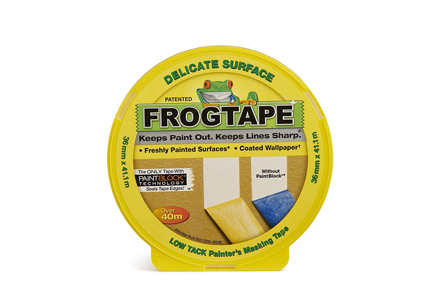 FROG TAPE YELLOW DELICATE SURFACE PAINTERS MASKING TAPE 36MM X 41.1M. 335250 / 123201 \\\KD27157