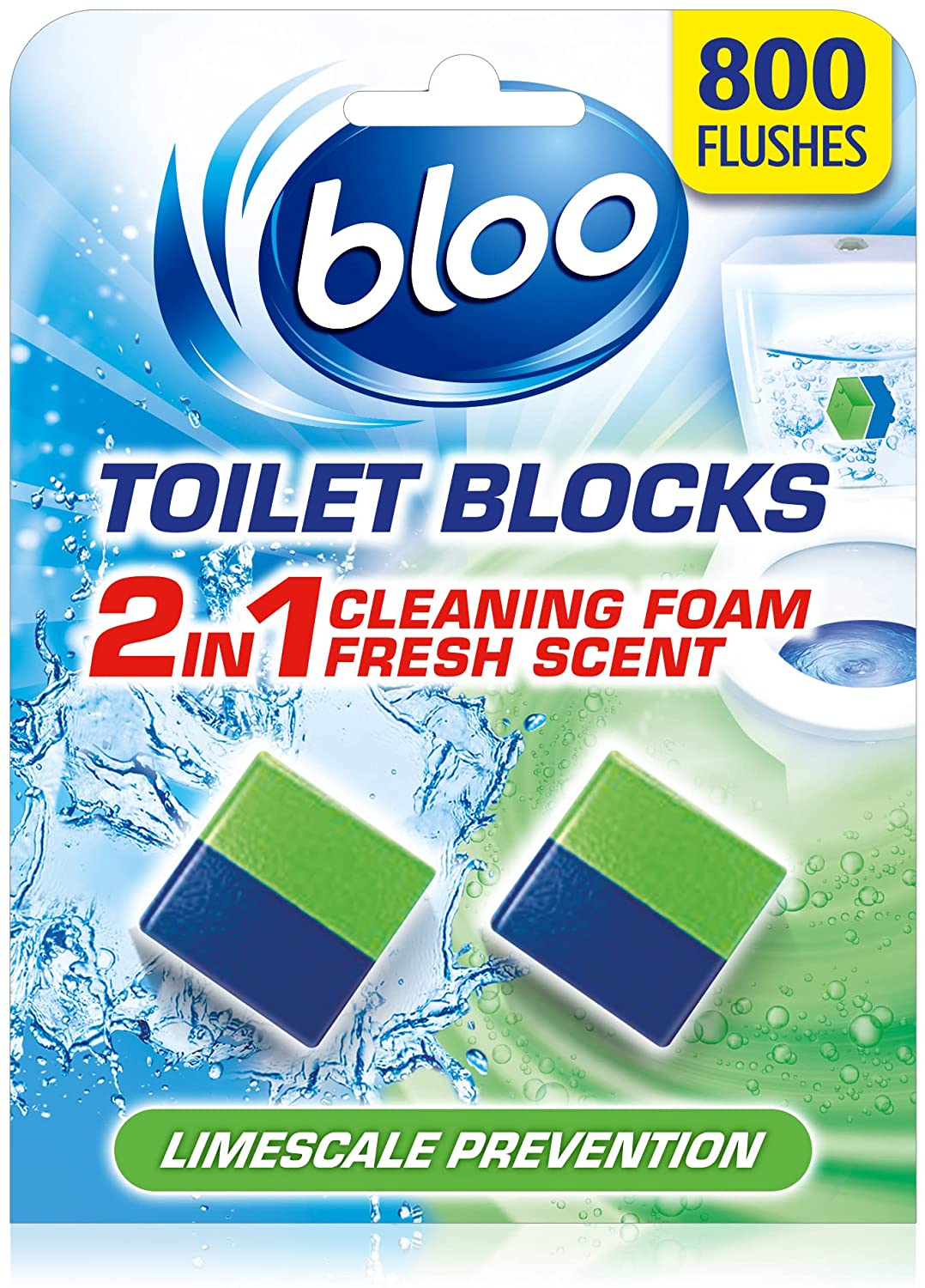 BLOO 2 IN 1 LIMESCALE PREVENTION TOILET BLOCKS 50G 2/PK. RY11314 \\\KD27161