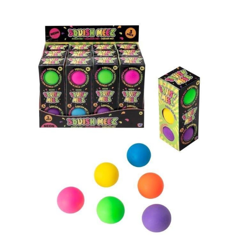 SQUISH MEEZ NEON SUPER SQUISH BALLS 3/PK. 1376496 \\\KD27171