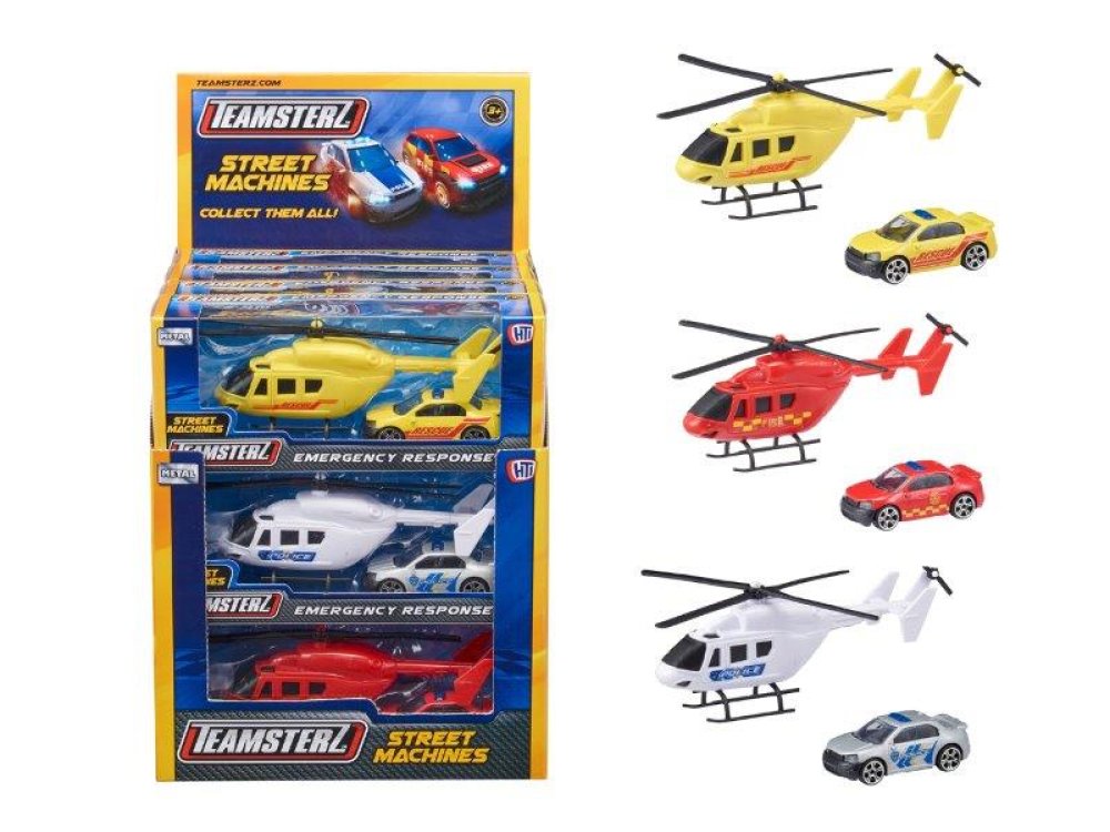 TEAMSTERZ ASSORTED EMERGENCY RESPONSE CAR / HELICOPTER SET. 1377032 \\\KD27173