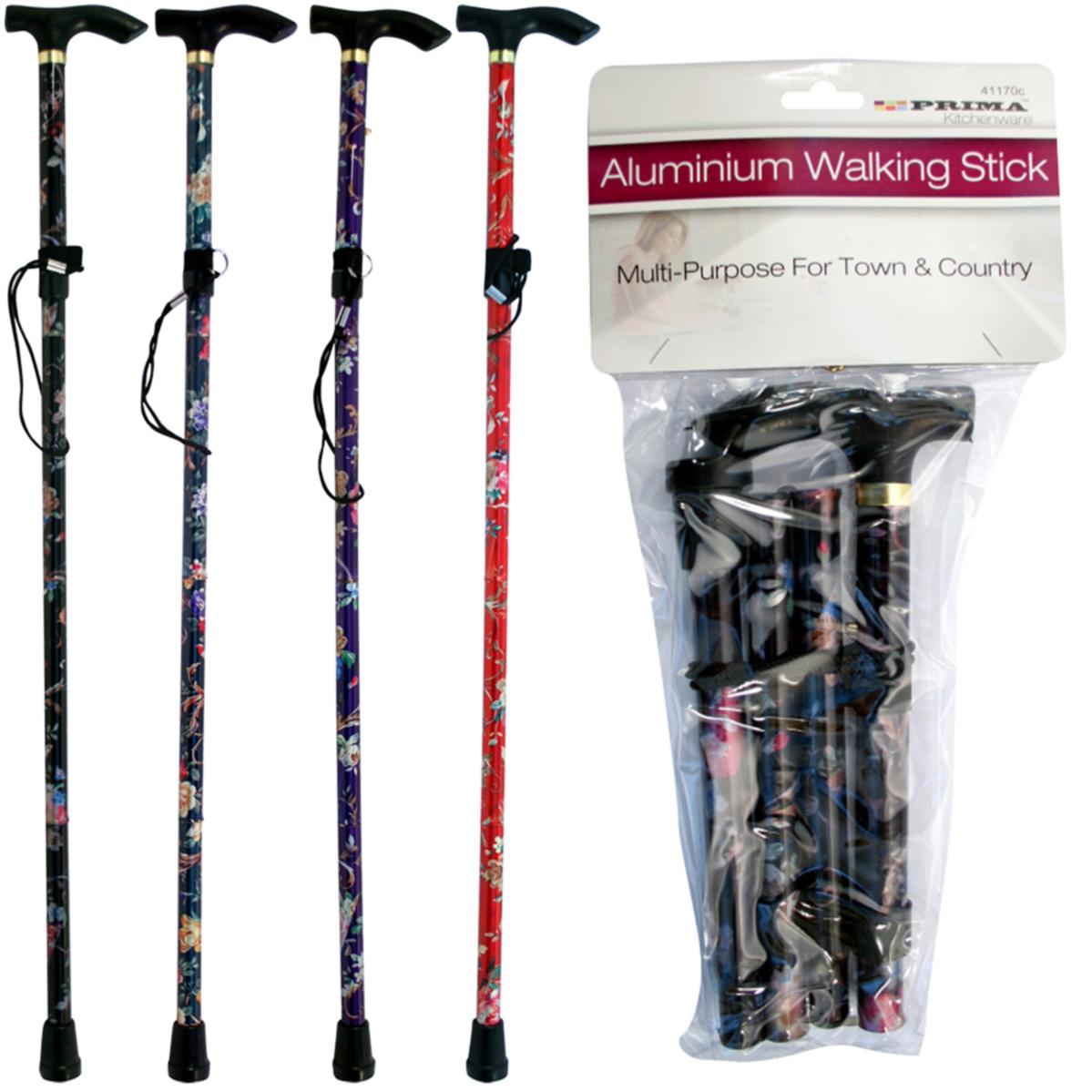 PRIMA ASSORTED FLORAL FOLDING ADJUSTABLE WALKING STICK. 41170C \\\KD27204
