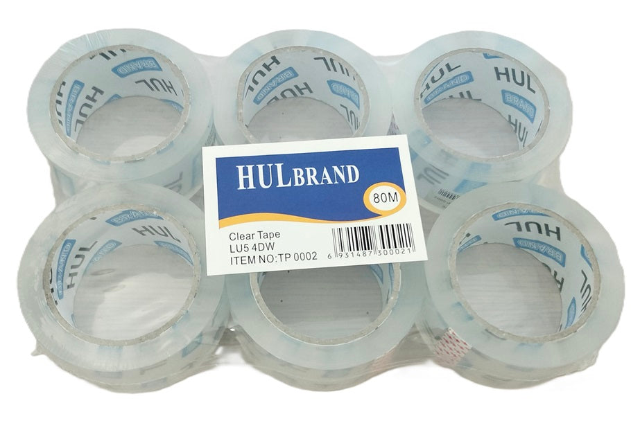 HUL CLEAR PACKING TAPE 48MM X 80M 6/PK. TP0002 \\\KD27207