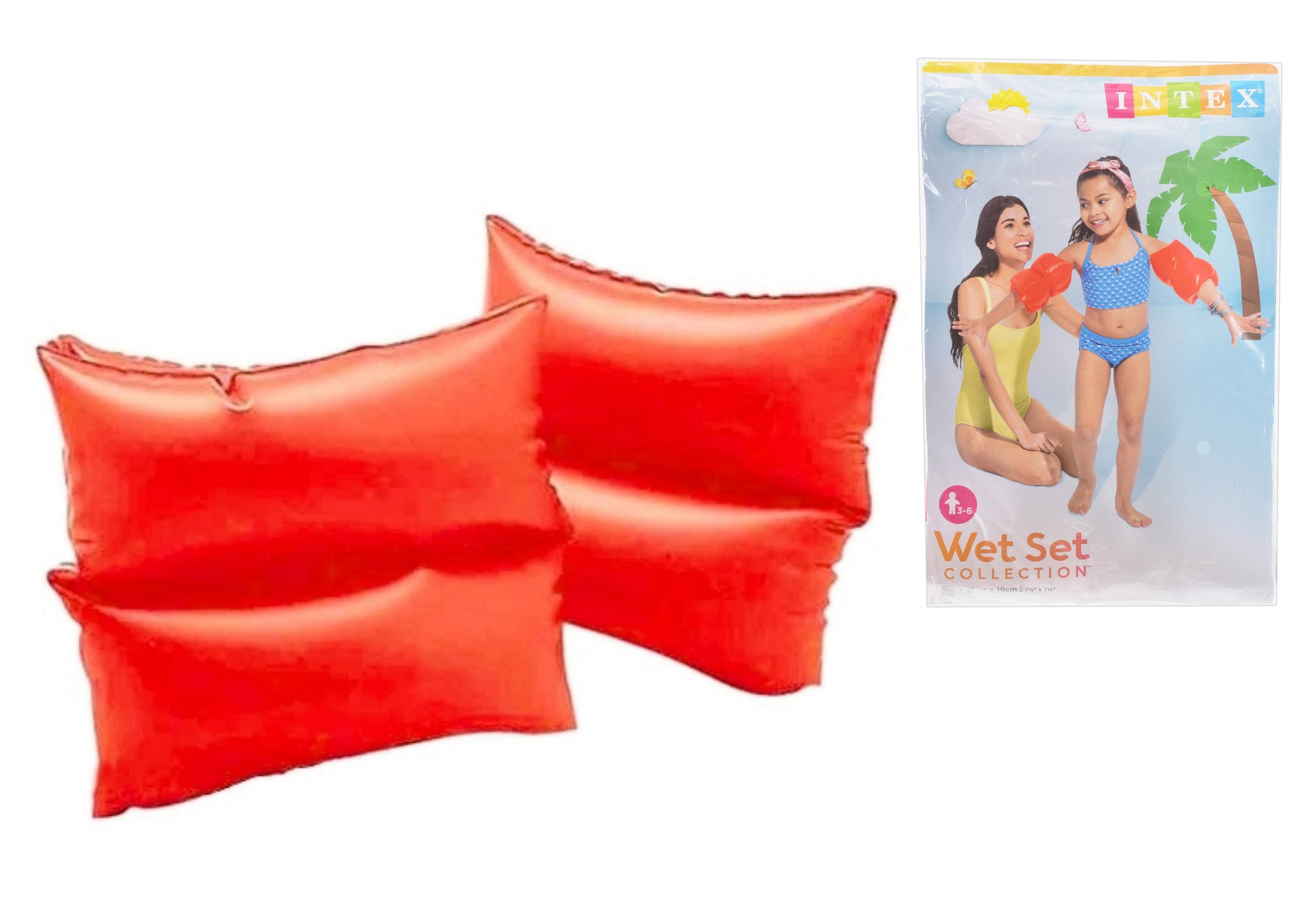 INTEX CHILDS INFLATABLE SWIMMING ARM BANDS 19CM X 19CM AGES 3-6. TY6164 / 59640EU \\\KD27222