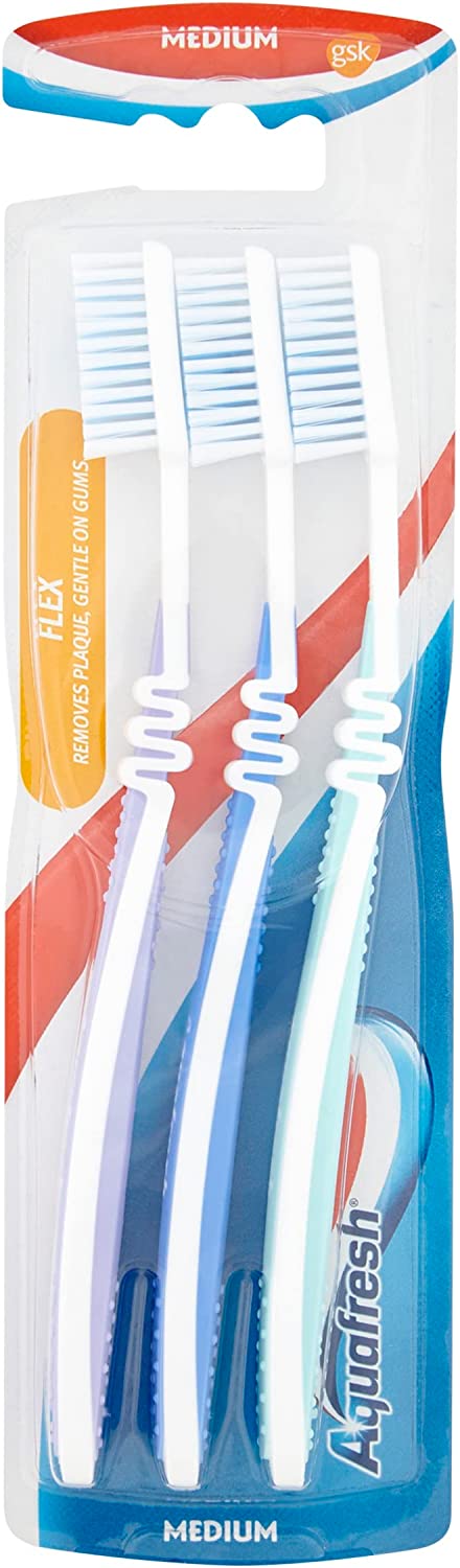 AQUAFRESH FLEX TOOTHBRUSH MEDIUM 3/PK. AQUCF \\\KD27309