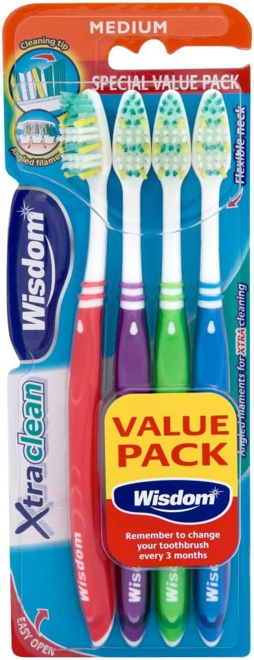WISDOM EXTRA CLEAN MEDIUM TOOTHBRUSH 4/PK. WTB5 \\\KD27310