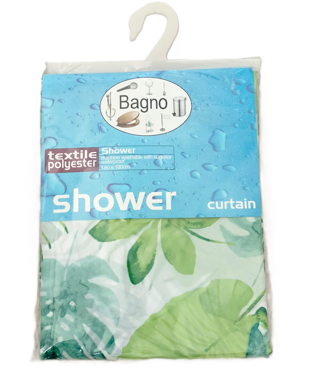 BEGNO ASSORTED DESIGN POLYESTER SHOWER CURTAIN 180CM X 180CM. PSC01 \\\KD27323