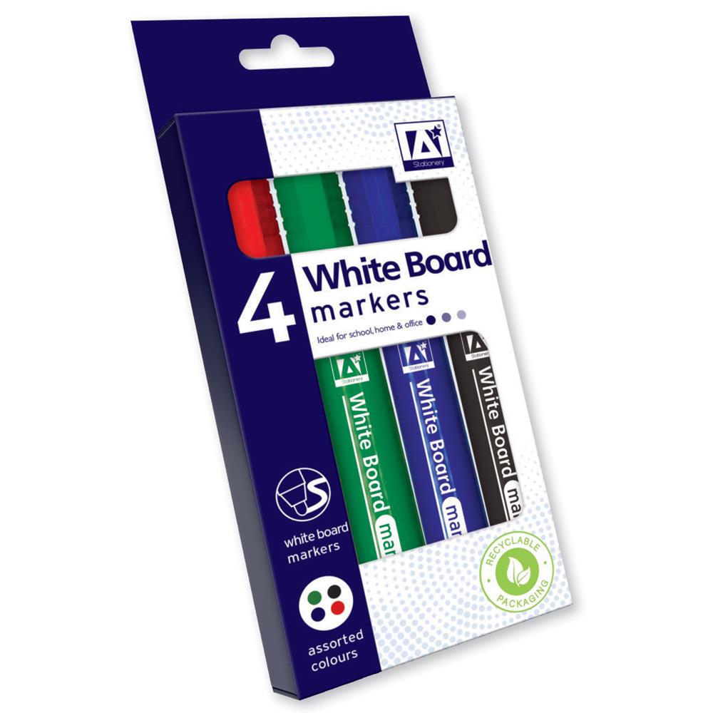 ANKER STATIONERY WHITE BOARD MARKERS 4/PK \\\KD27338
