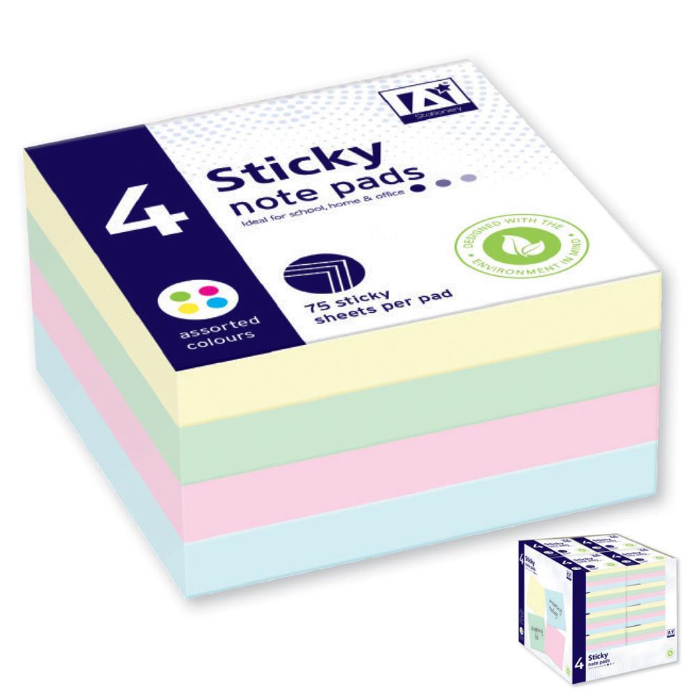 ANKER STATIONERY STICKY NOTE PADS 4/PK. NOS/6 \\\KD27341