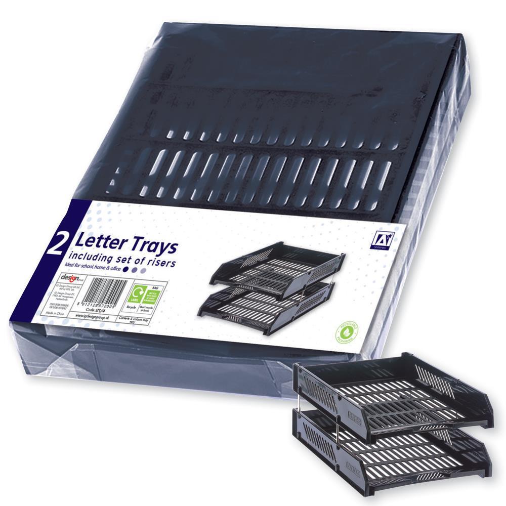 ANKER STATIONERY A4 LETTER ORGANISER TRAY WITH RISERS 2/PK. LTT/4 \\\KD27342