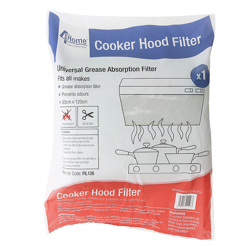 4 YOUR HOME UNIVERSAL GREASE COOKER HOOD FILTER 50CM X 120CM. QUAFIL126 \\\KD27388
