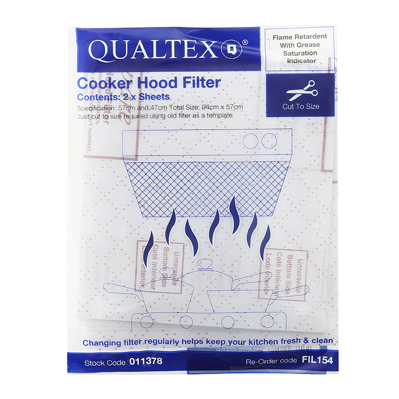 QUALTEX COOKER HOOD GREASE FILTERS RED LINE 94CM X 57CM 2/PK. QUAFIL154 \\\KD27390
