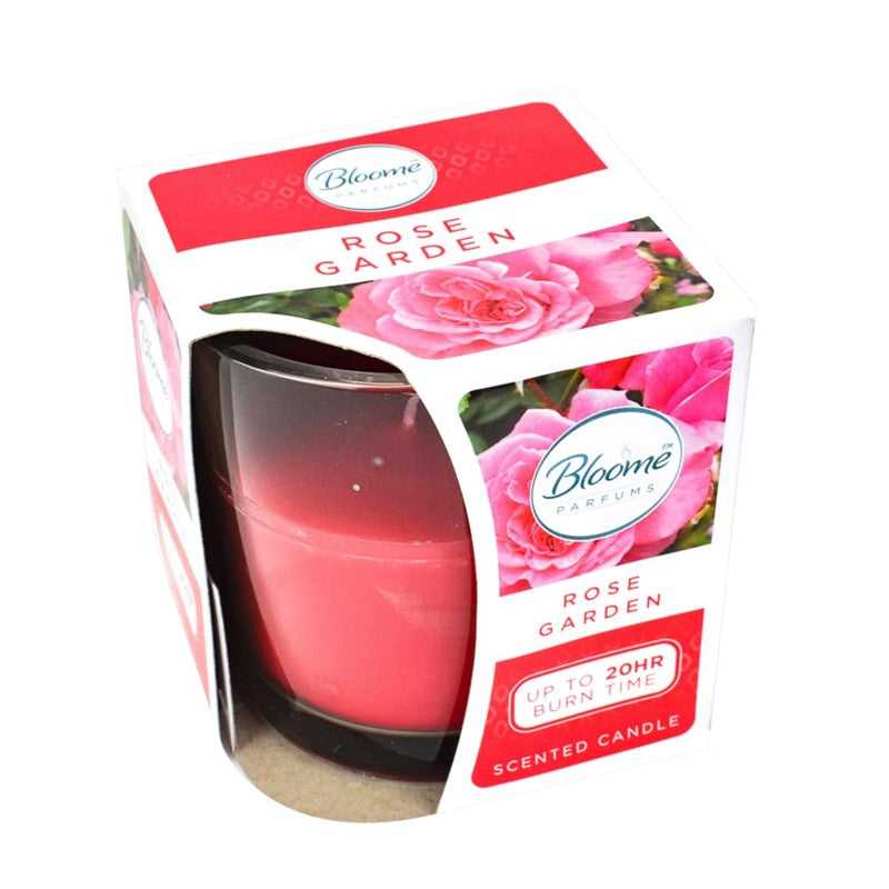BLOOME SCENTED GLASS JAR CANDLE 20H - ROSE GARDEN. OL322081 \\\KD27409