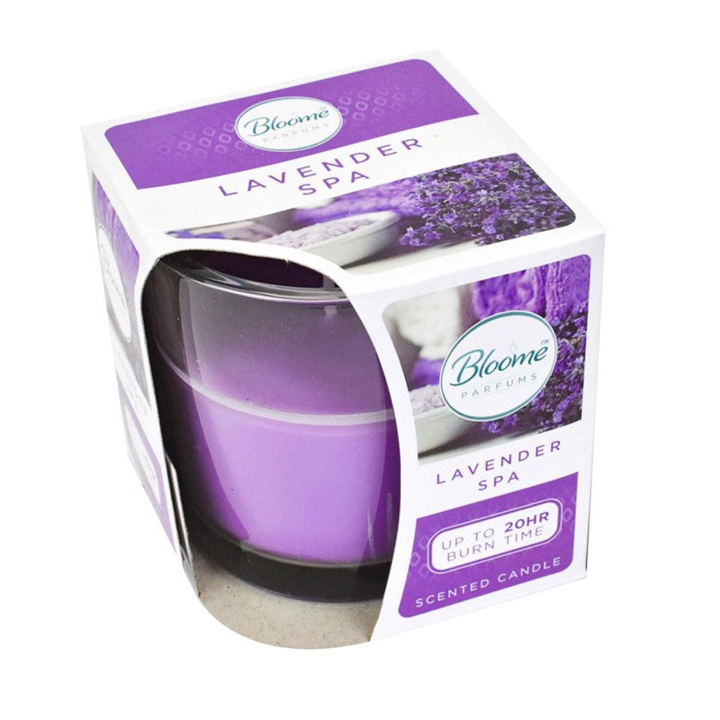 BLOOME SCENTED GLASS JAR CANDLE 20H - LAVENDER SPA \\\KD27411