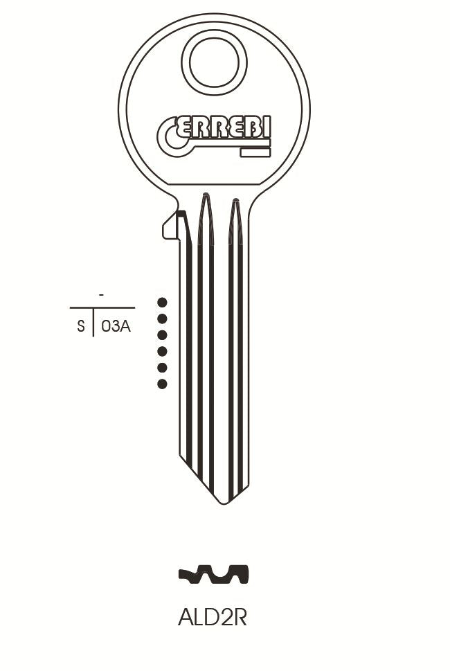 KEY BLANK ALD2R ERREBI ASEC CYLINDER ORION ADE2 SILCA ASEC2 JMA AL-3 TO SUIT ALDRIDGE KEYBOARD C1 \\\KD27468