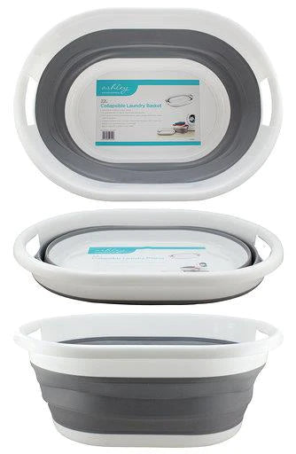 ASHLEY COLLAPSIBLE OVAL LAUNDRY BASKET 22L. BB-CB262 \\\KD27473