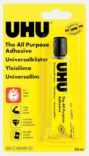 UHU ALL PURPOSE GLUE ADHESIVE BLISTER 35ML. UHU35B \\\KD27503