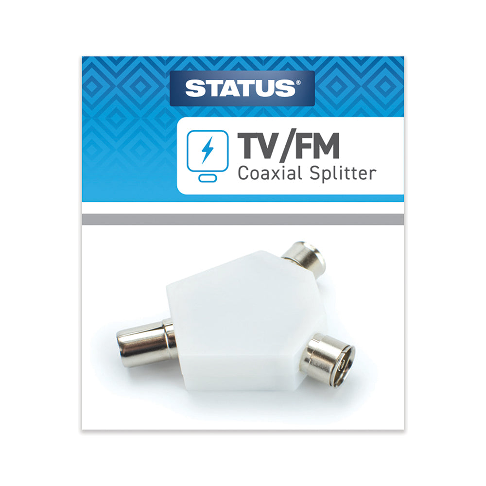 STATUS TV / FM COAXIAL AERIAL Y SPLITTER MALE TO 2 FEMALE. COAXTWINADAPX7 \\\KD27533
