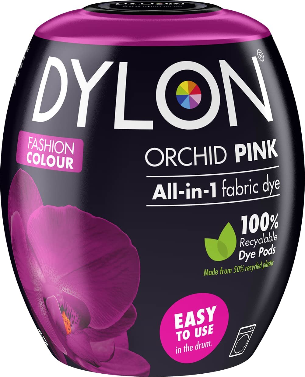 DYLON ALL IN ONE FABRIC MACHINE DYE POD 350G - ORCHID PINK. RY11312 \\\KD27540