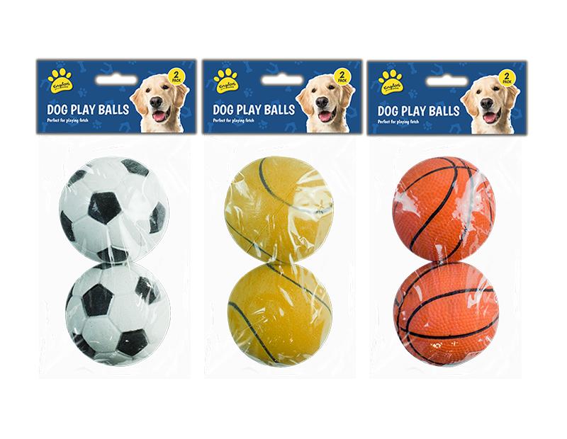 KINGDOM RUBBER DOG PLAY BALLS 2/PK. PET0008OB \\\KD27547
