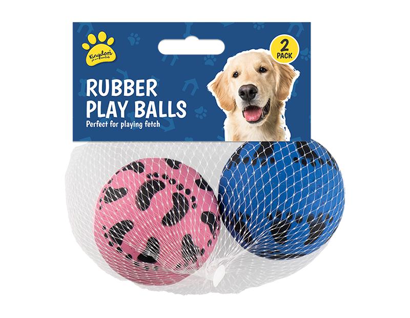 KINGDOM DOG / PET RUBBER PLAY BALLS 2/PK. PET1067 \\\KD27554