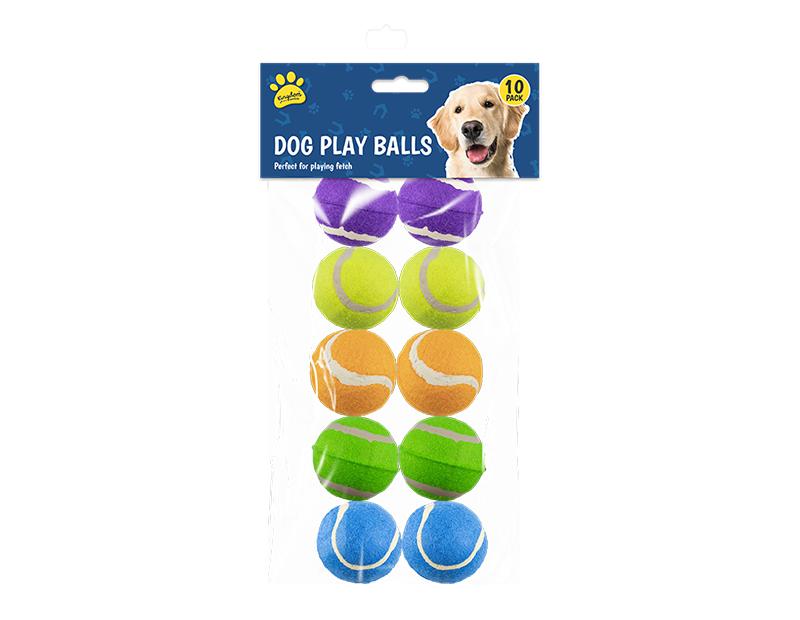 KINGDOM MULTICOLOUR DOG PLAY TENNIS BALLS 10/PK. PET6031OB \\\KD27569