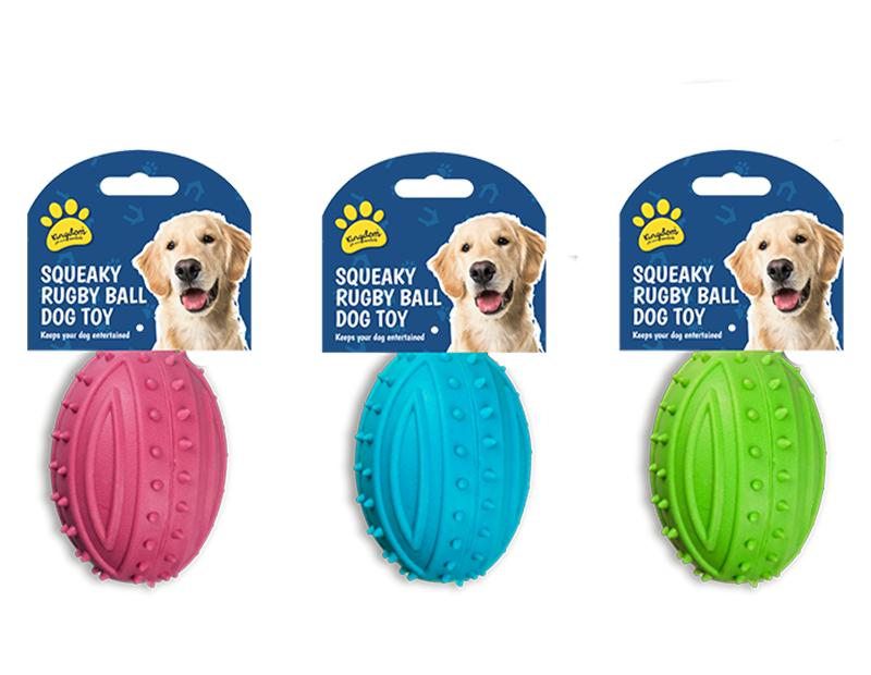 KINGDOM SQUEAKY RUGBY BALL PET DOG TOY. PET6034 \\\KD27570