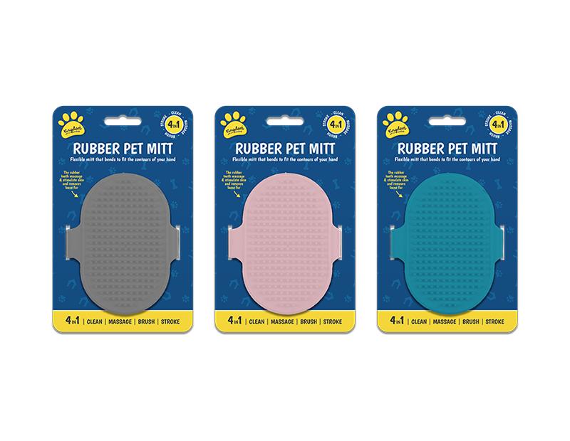 KINGDOM 4 IN 1 GROOMING RUBBER PET DOG MIT. PET6391 \\\KD27573