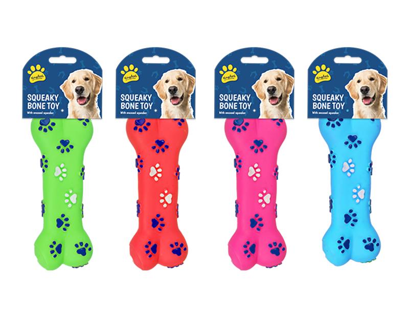 KINGDOM PAW PRINT SQUEAKY BONE PET DOG TOY. PET6393OB \\\KD27575