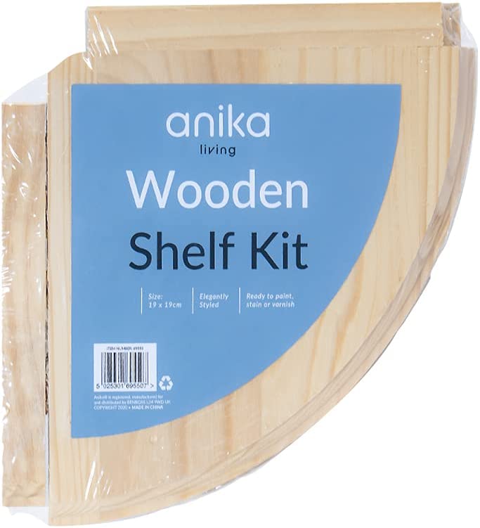 ANIKA WOODEN CORNER SHELF KIT 19CM X 19CM. BML69550 \\\KD27605