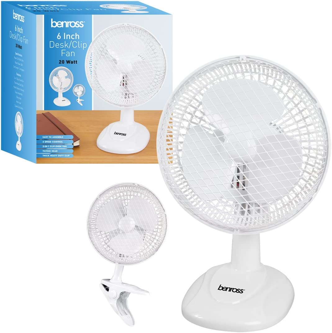 BENROSS 2 IN 1 DESK / CLIP FAN 6" / 15CM 20W. BML41240 \\\KD27611